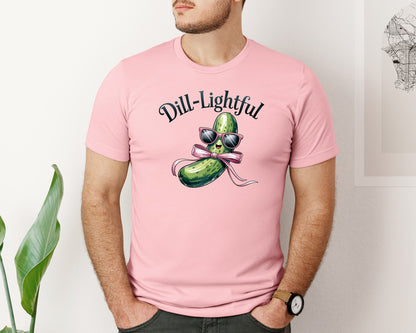 brand:Bella Canvas|color:Pink|Dill Lightful Funny Pickle 2 Graphic T-Shirt