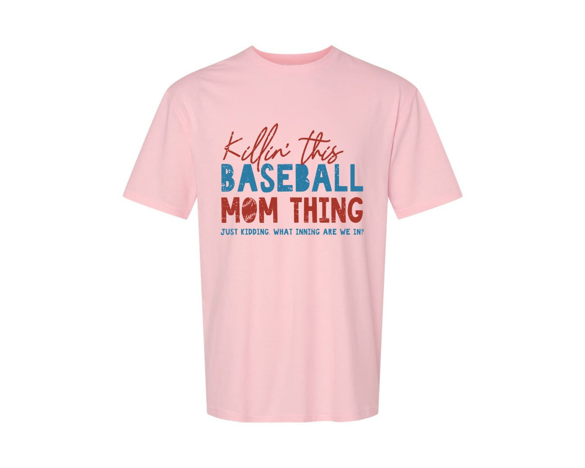 brand:Generic|color:Pink|Funny Baseball Mom Thing Graphic T-Shirt