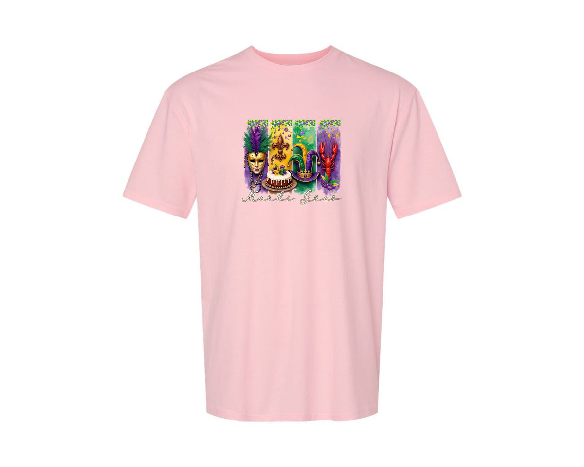 brand:Generic|color:Pink|Mardi Gras Coquette 2 Graphic T-Shirt