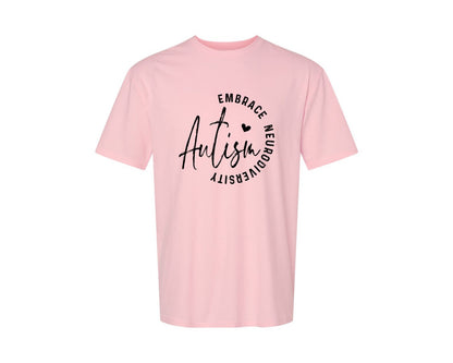 brand:Generic|color:Pink|Embrace Neurodiversity Autism Graphic T-Shirt