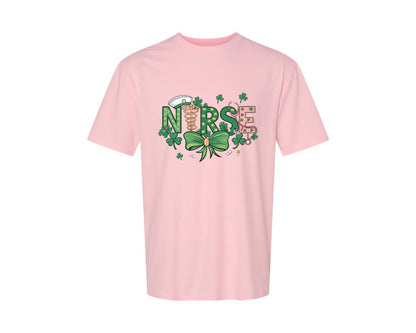 brand:Generic|color:Pink|St Patricks Day Nurse Lucky Nurse 6 Graphic T-Shirt