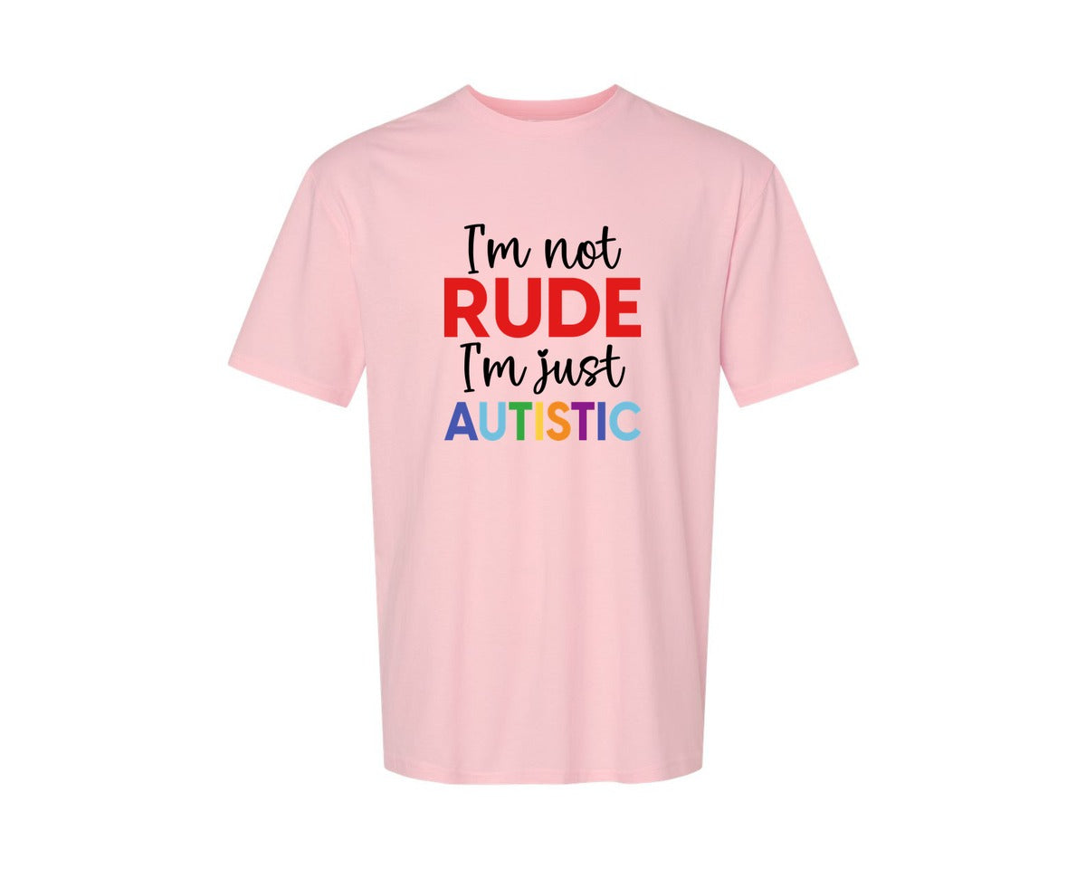 brand:Generic|color:Pink|Im Not Rude Im Just Autistic Graphic T-Shirt