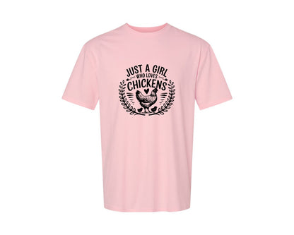 brand:Generic|color:Pink|Just A Girl Who Loves Chickens T Shirt D Graphic T-Shirt