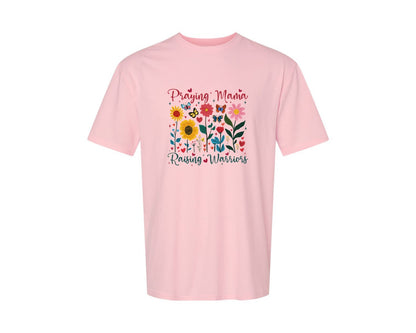 brand:Generic|color:Pink|Praying Mama Raising Warriors Boho Graphic T-Shirt