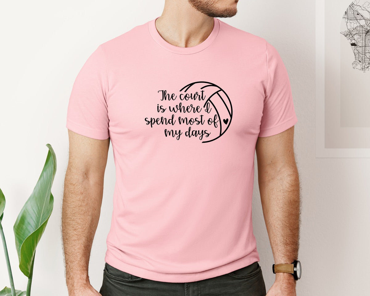 brand:Bella Canvas|color:Pink|Volleyball Mom 24 Graphic T-Shirt