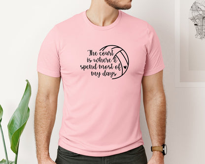 brand:Bella Canvas|color:Pink|Volleyball Mom 24 Graphic T-Shirt
