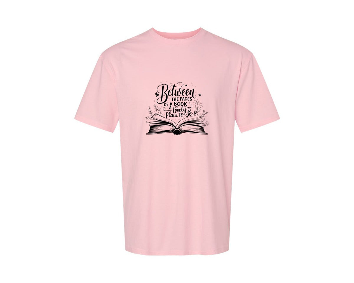 brand:Generic|color:Pink|Between The Pages Of A Book Is A Lovely 24 Graphic T-Shirt