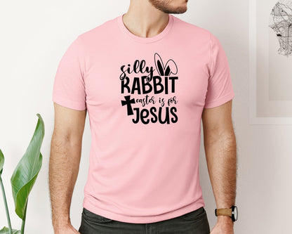brand:Bella Canvas|color:Pink|Silly Rabbit Easter Is For Jesus Ea Graphic T-Shirt