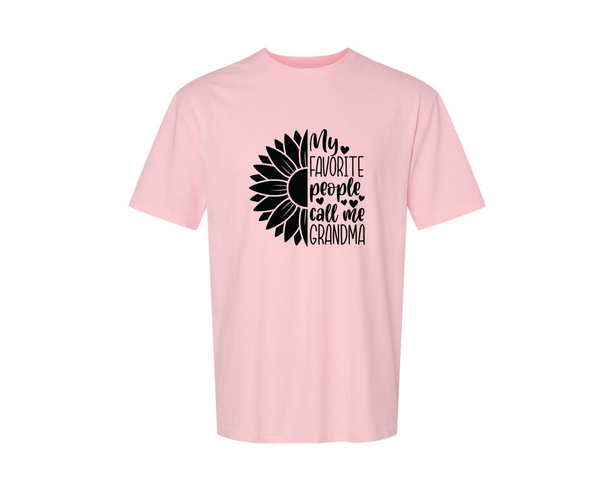 brand:Generic|color:Pink|Grandma Sunflower Grandma Graphic T-Shirt