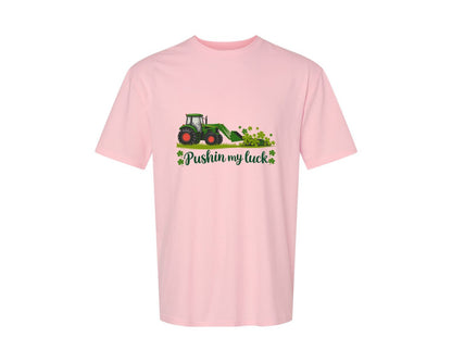 brand:Generic|color:Pink|Pushin My Luck St Patricks Day 3 Graphic T-Shirt