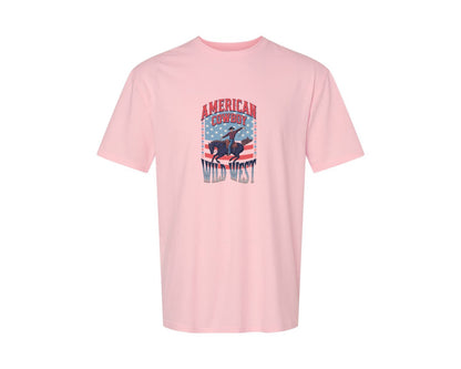 brand:Generic|color:Pink|American Cowboy Wild West Vintage Graphic T-Shirt