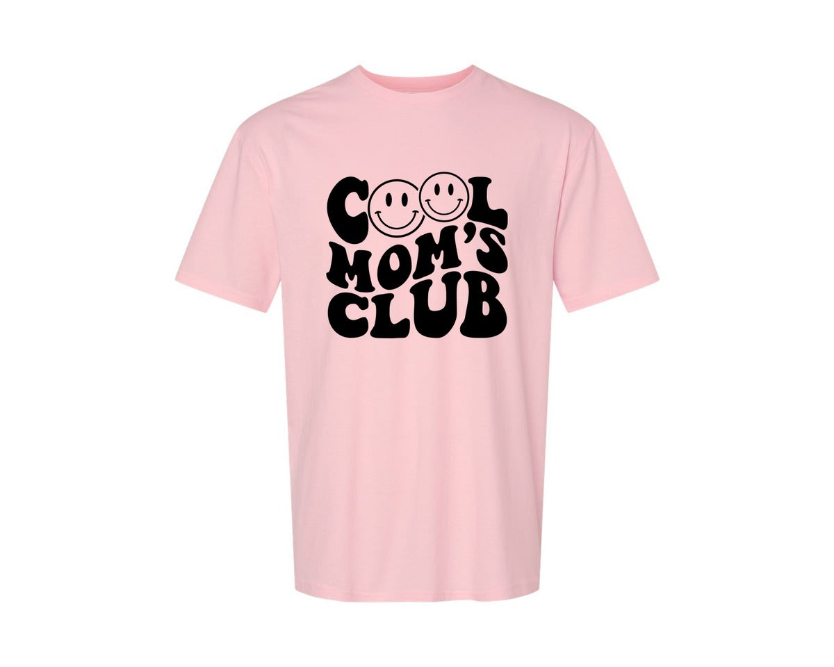 brand:Generic|color:Pink|Cool Moms Club Wavy 2 Graphic T-Shirt