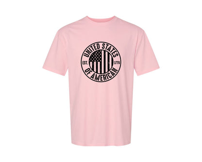 brand:Generic|color:Pink|United States Of America Patriotic Graphic T-Shirt