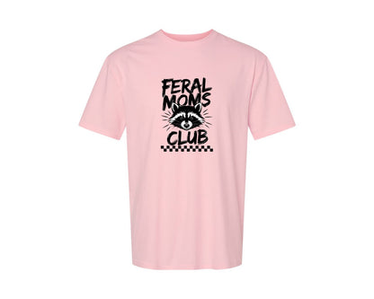 brand:Generic|color:Pink|Feral Moms Club Mom Life Raccoon Graphic T-Shirt