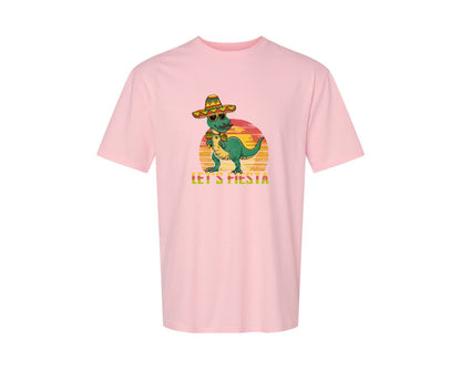 brand:Generic|color:Pink|Lets Fiesta Dinosaur Cinco De Mayo Graphic T-Shirt