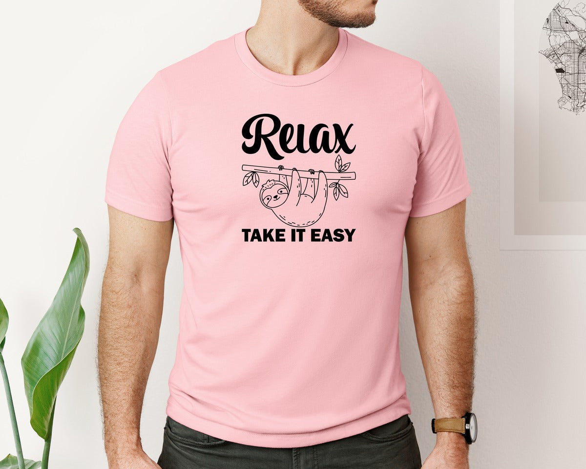 brand:Bella Canvas|color:Pink|Relax Take It Easy T Shirt Graphic T-Shirt