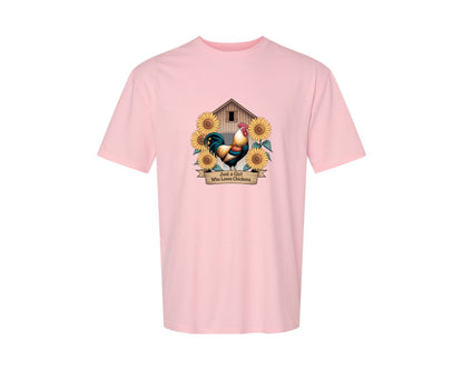 brand:Generic|color:Pink|Just A Girl Who Loves Chickens 8 Graphic T-Shirt