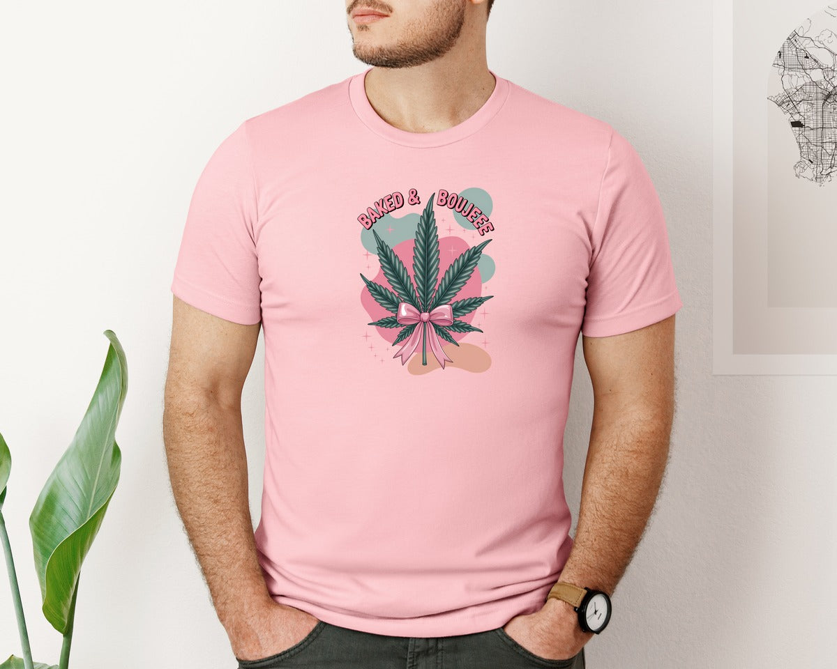 brand:Bella Canvas|color:Pink|Baked Boujee Funny 3 Graphic T-Shirt