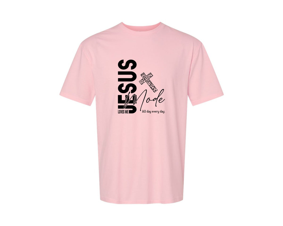 brand:Generic|color:Pink|Jesus Loves Me Love Like Jesus Graphic T-Shirt