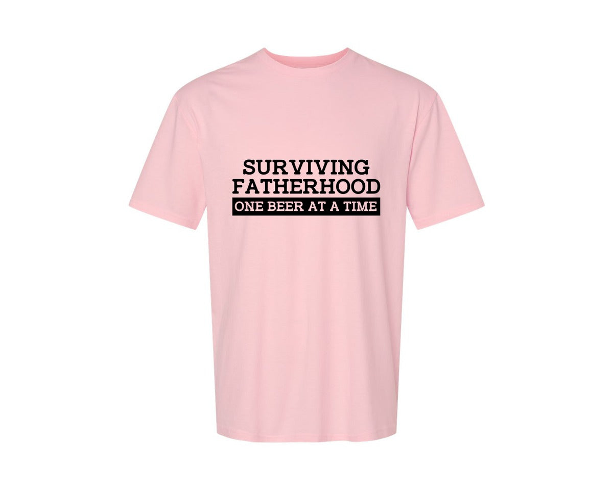 brand:Generic|color:Pink|Surviving Fatherhood Mens T Shirt Graphic T-Shirt