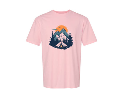 brand:Generic|color:Pink|Sunset Camping Adventure T Shirt Design 8 Graphic T-Shirt