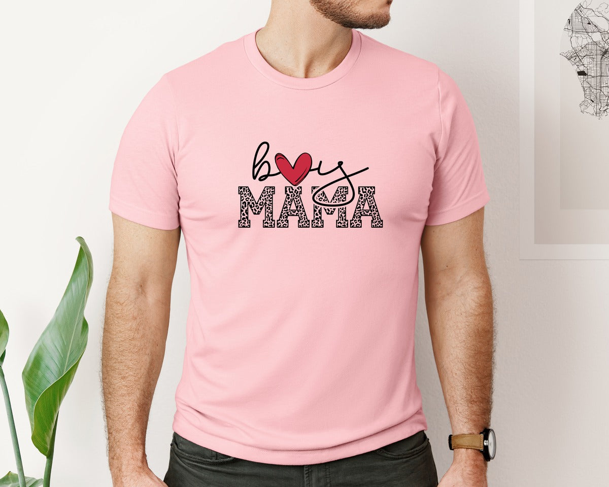 brand:Bella Canvas|color:Pink|Boy Mama Mama Boy 2 Graphic T-Shirt