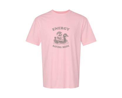 brand:Generic|color:Pink|Energy Saving Mode Sloth On Duck Float Graphic T-Shirt