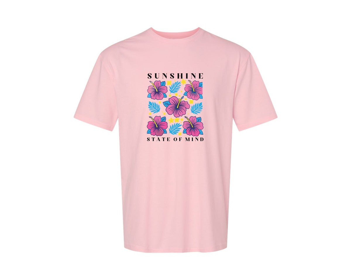 brand:Generic|color:Pink|Sunshine State Of Mind Summer Graphic T-Shirt