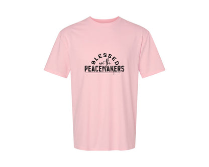 brand:Generic|color:Pink|Blessed Are The Peacemakers Sleeve 3 Graphic T-Shirt