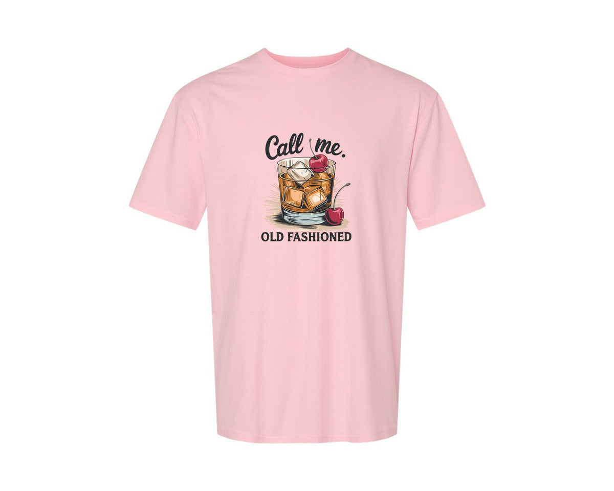 brand:Generic|color:Pink|Call Me Old Fashioned Retro Whiskey 2 Graphic T-Shirt