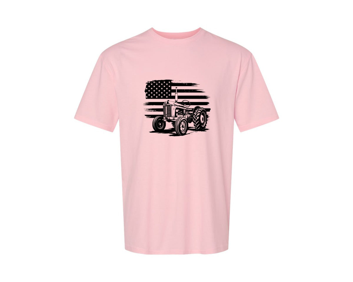 brand:Generic|color:Pink|Tractor Flag Vector T Shirt Design Graphic T-Shirt