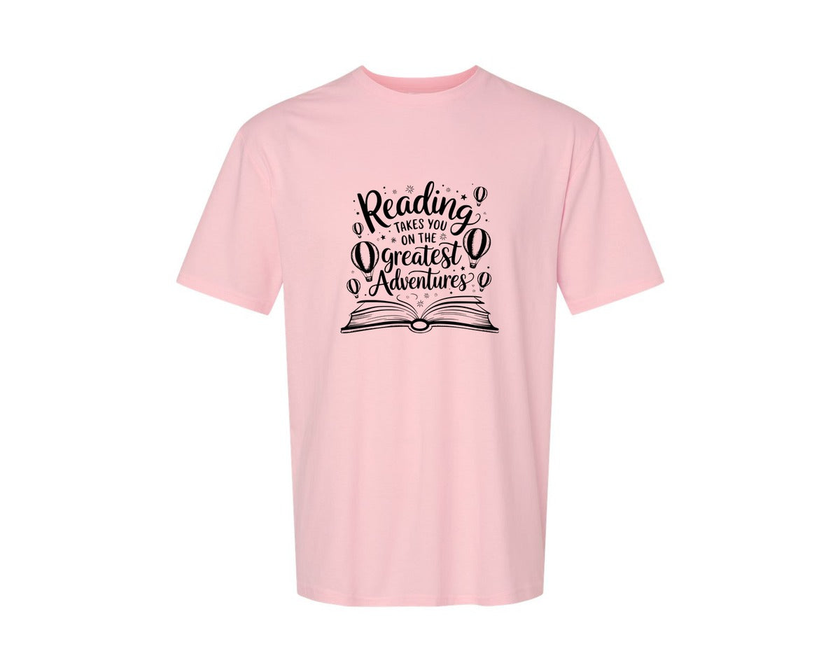 brand:Generic|color:Pink|Reading Takes You On The Greatest Advent 4 Graphic T-Shirt