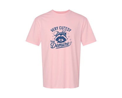 brand:Generic|color:Pink|Very Cutesy Very Demure Raccoon T Shirt Graphic T-Shirt