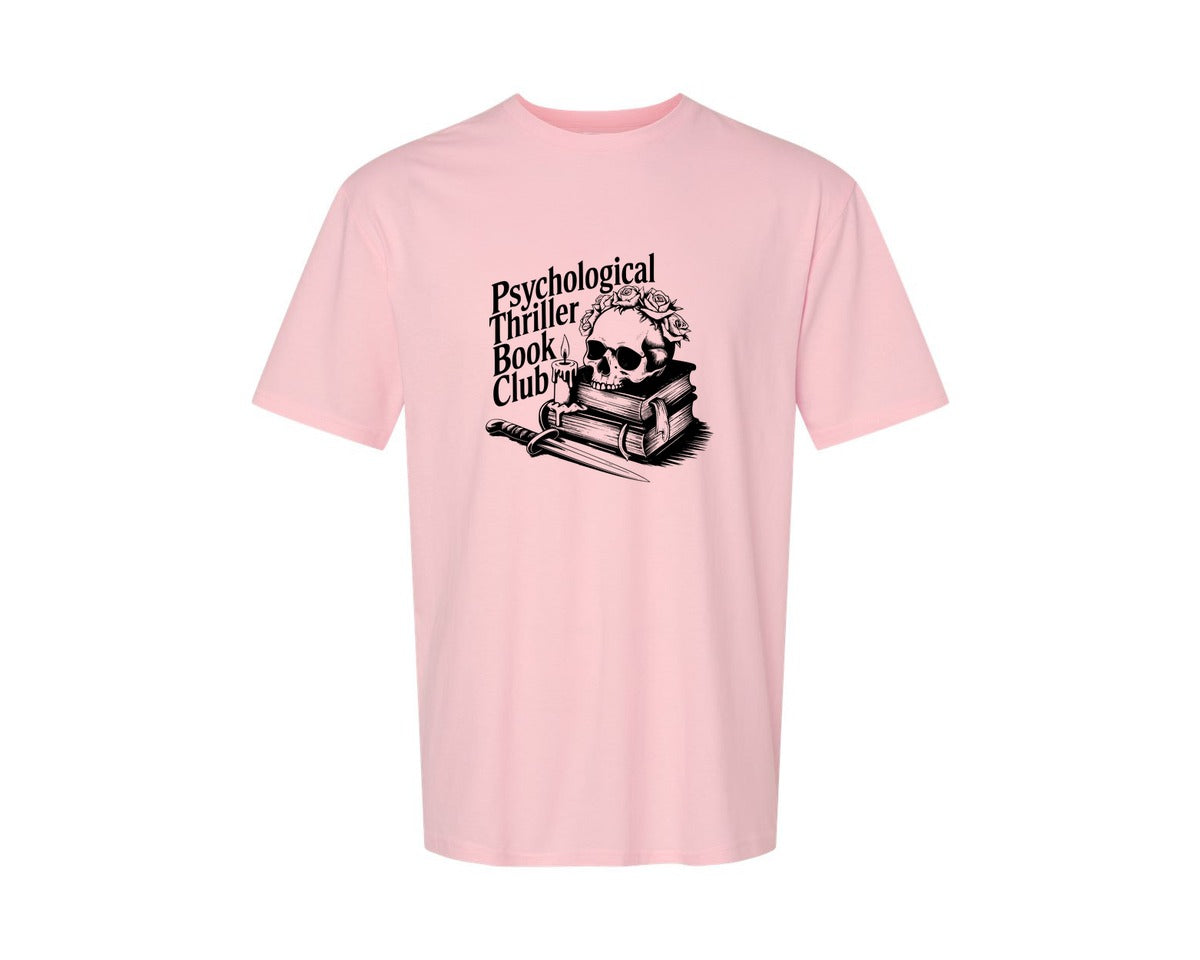 brand:Generic|color:Pink|Psychological Thriller Book Club T S Graphic T-Shirt