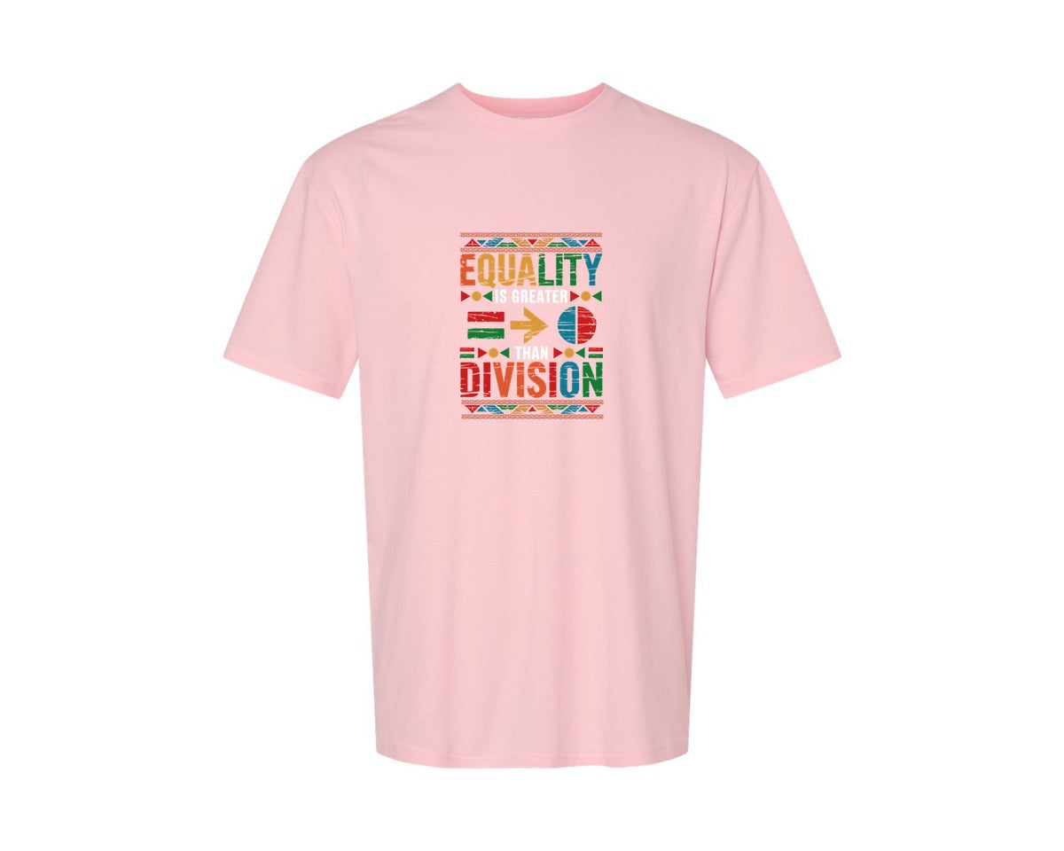 brand:Generic|color:Pink|Equality Is Greater Than Division 6 Graphic T-Shirt