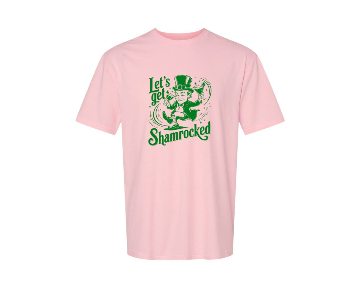 brand:Generic|color:Pink|Lets Get Shamrocked Design 7 Graphic T-Shirt