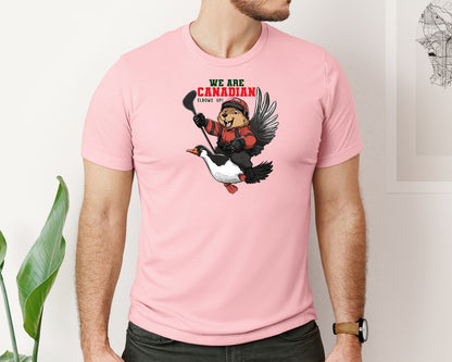 brand:Bella Canvas|color:Pink|We Are Canada Elbows Up Graphic T-Shirt
