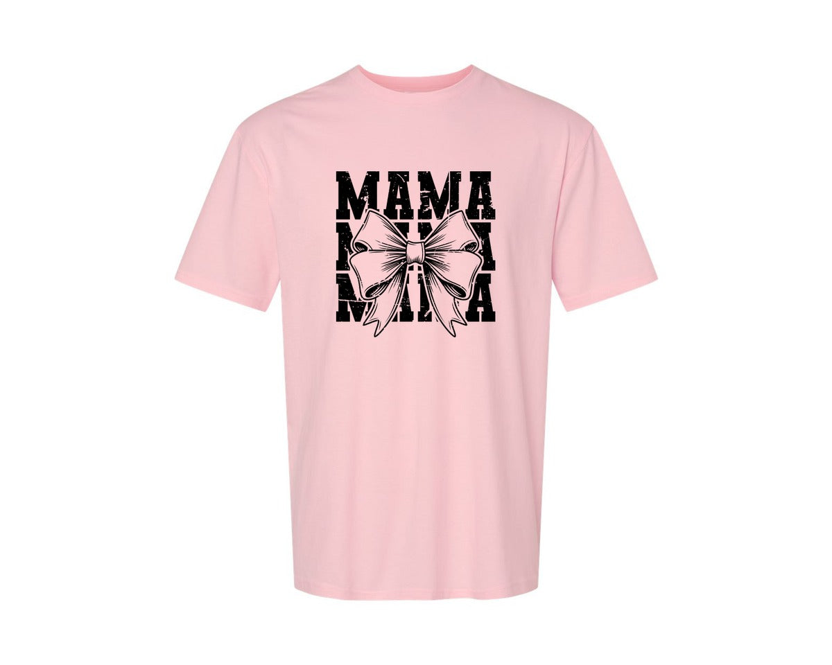 brand:Generic|color:Pink|Mama Mom Mama Coquette Graphic T-Shirt