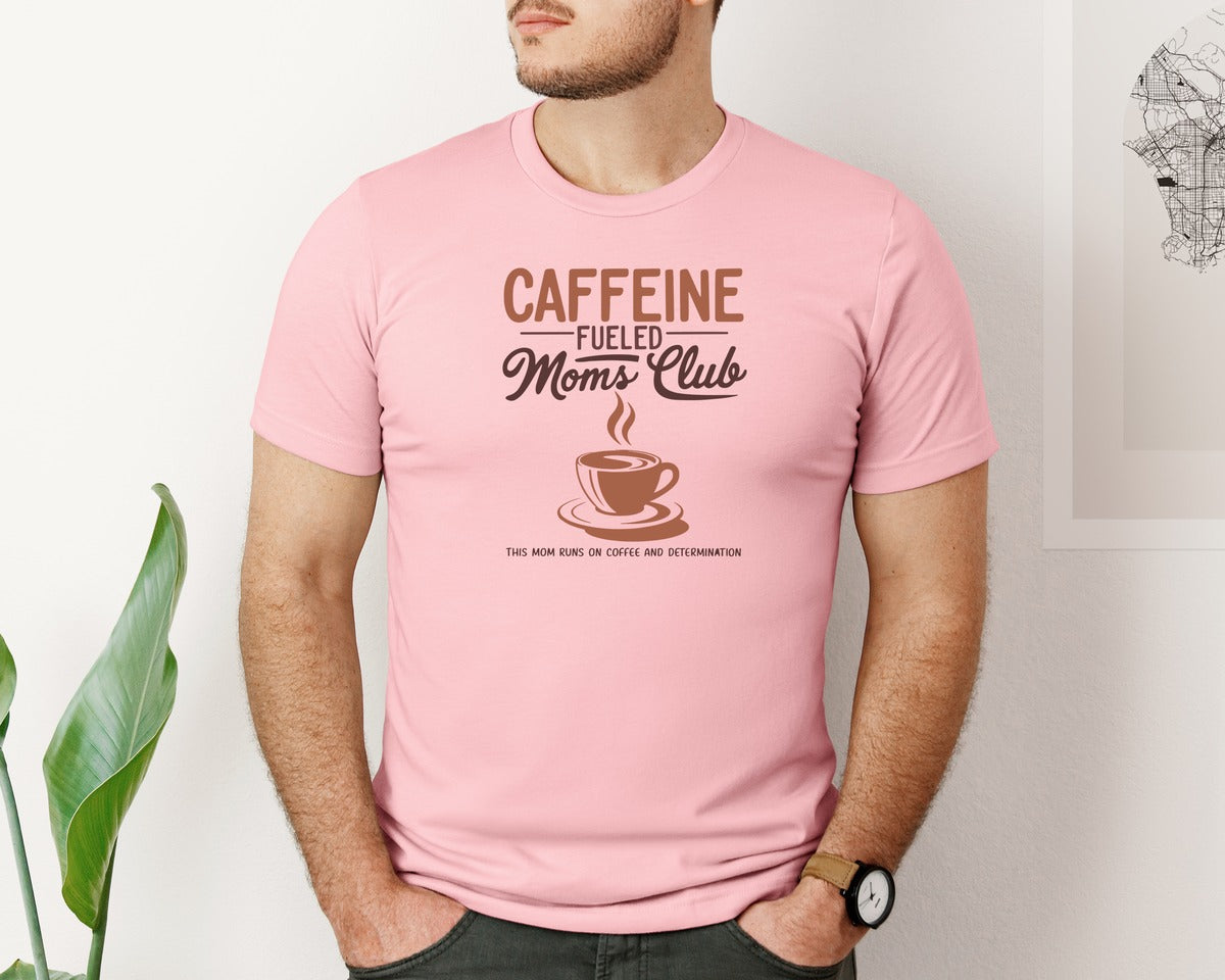 brand:Bella Canvas|color:Pink|Coffee Mom Club Mothers Day Shirt Graphic T-Shirt