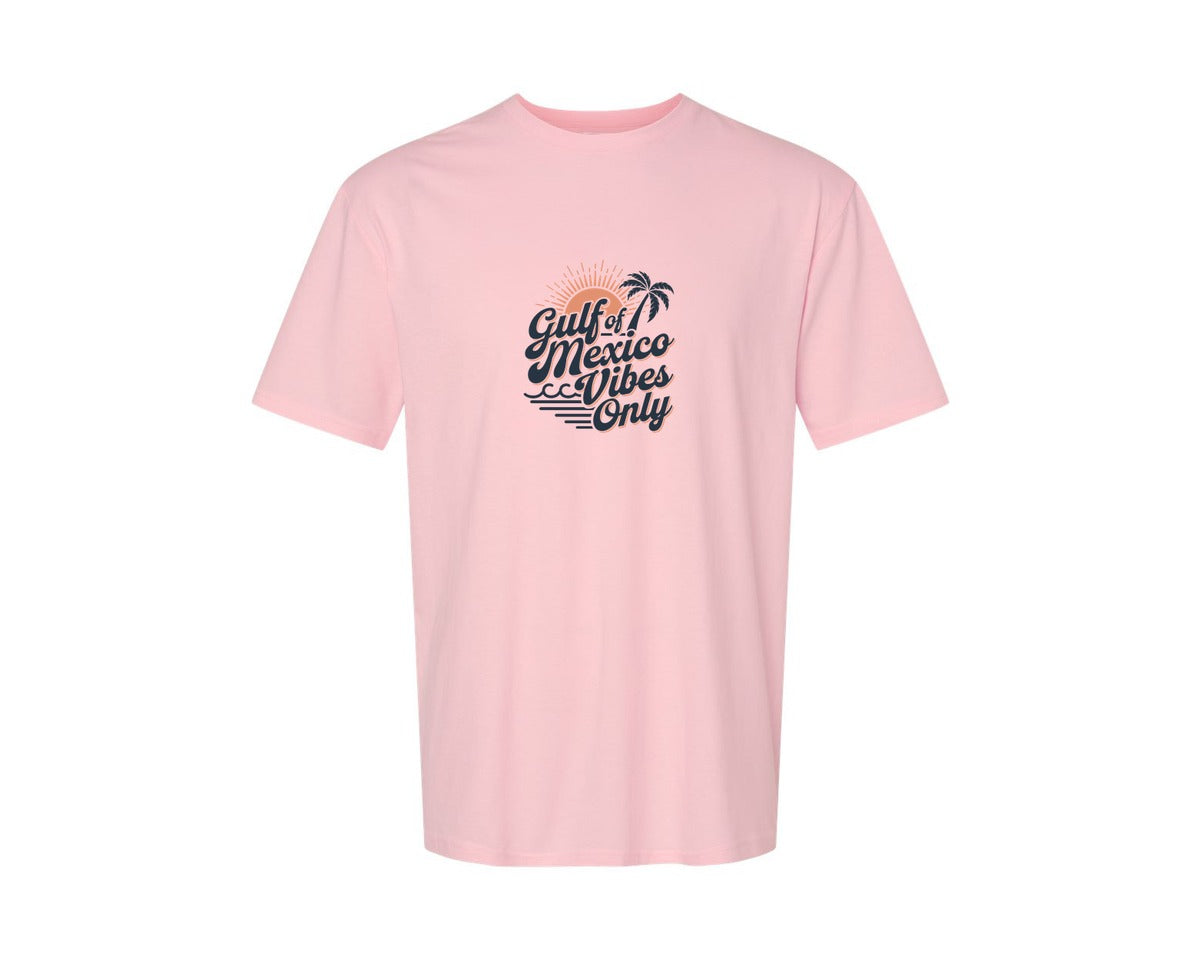 brand:Generic|color:Pink|Gulf Of Mexico Vibes Only 4 Graphic T-Shirt
