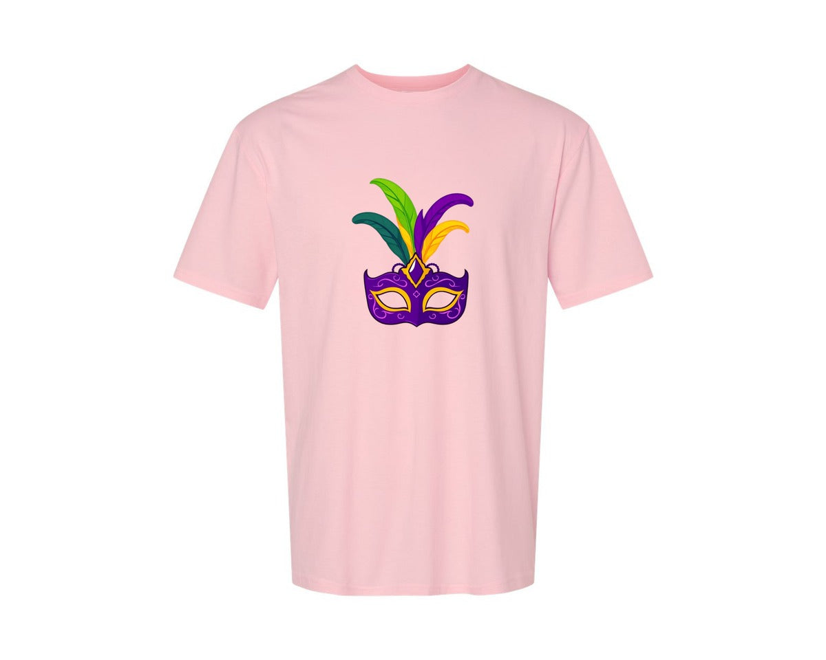 brand:Generic|color:Pink|Mardi Gras Mask T Shirt Design 4 Graphic T-Shirt