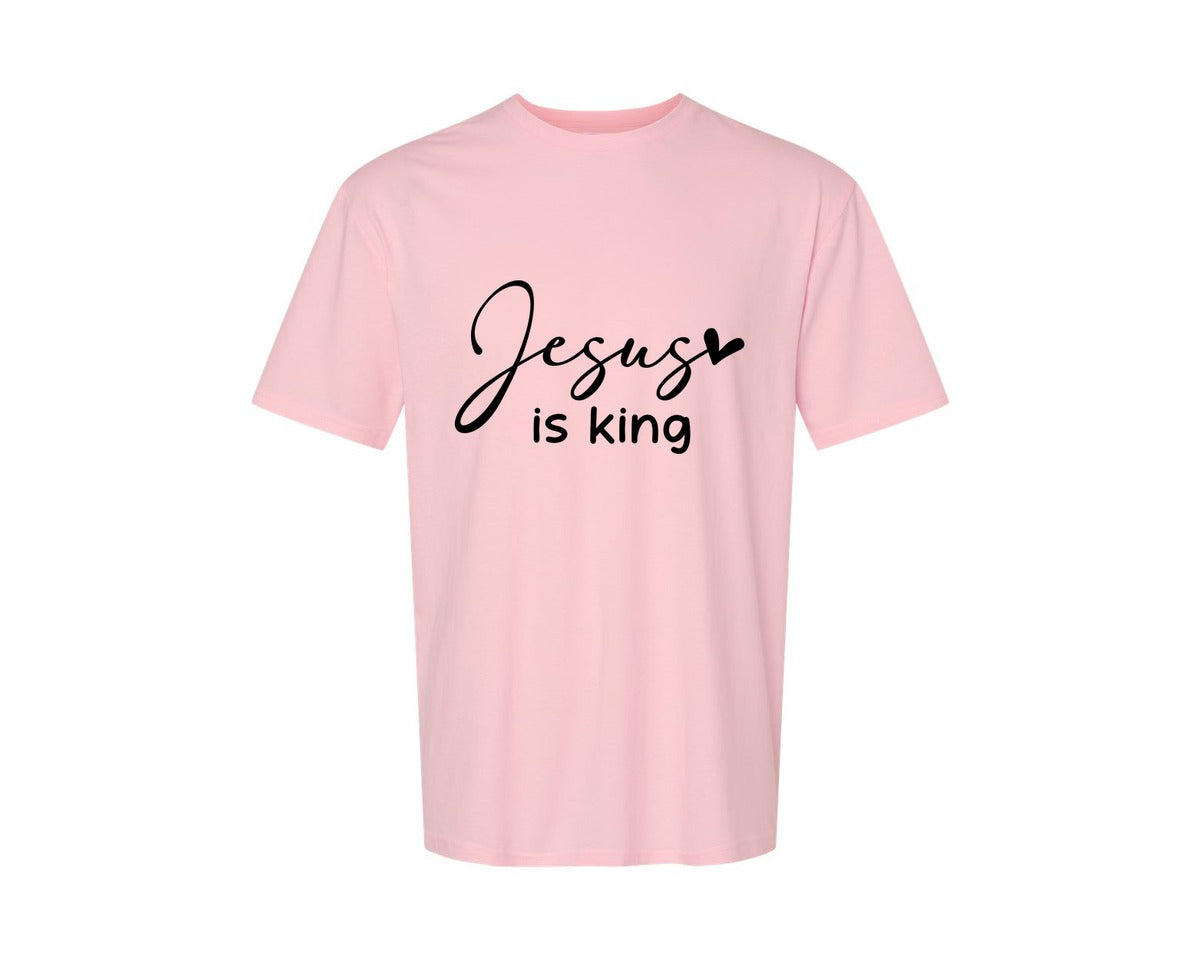 brand:Generic|color:Pink|Jesus Is King Jesus Christian 3 Graphic T-Shirt