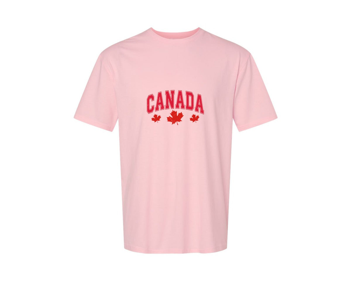 brand:Generic|color:Pink|Canada Maple Leaf Canada Graphic T-Shirt