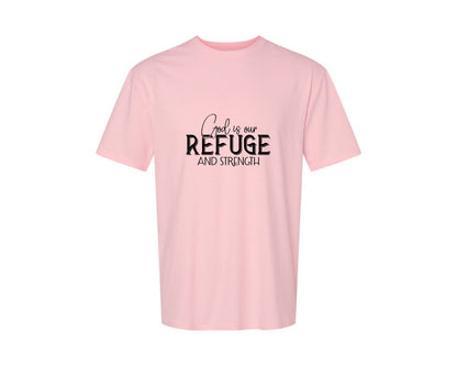 brand:Generic|color:Pink|God Is Our Refuge And Strength Sleeve Sv Graphic T-Shirt