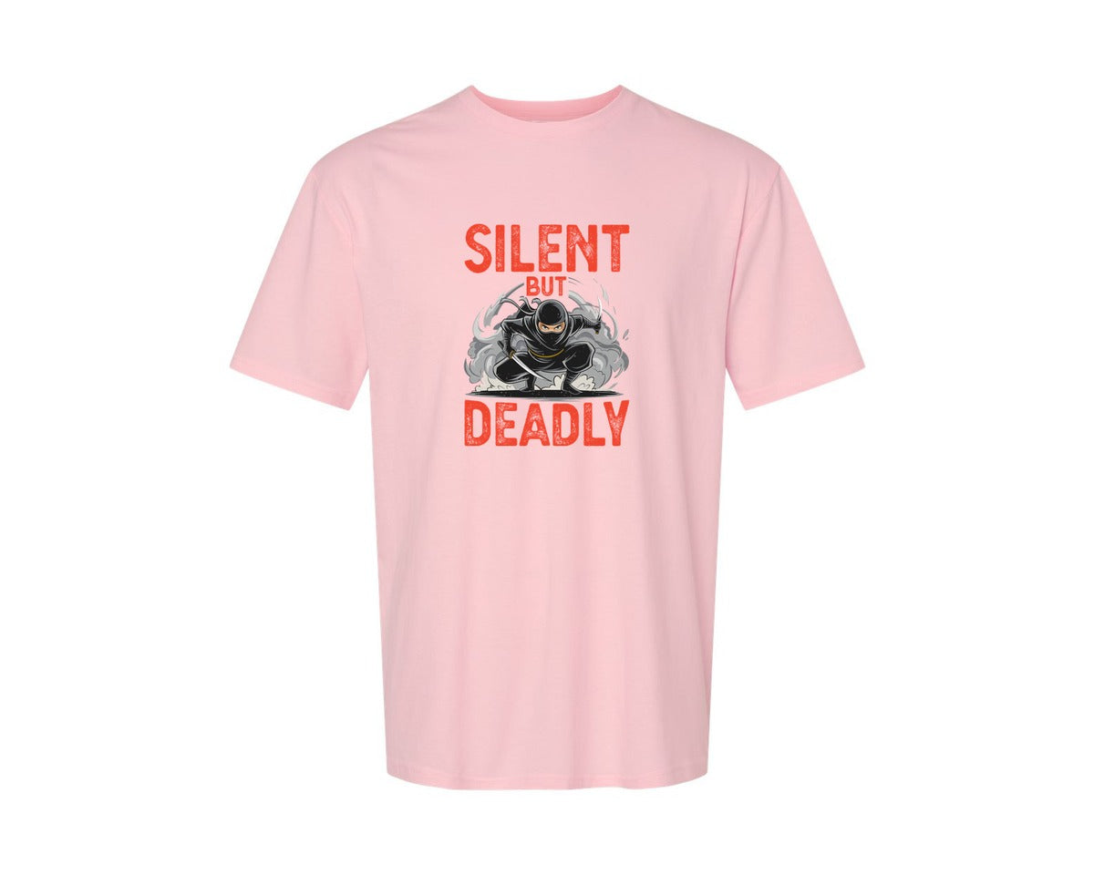 brand:Generic|color:Pink|Silent But Deadly T Shirt Graphic T-Shirt