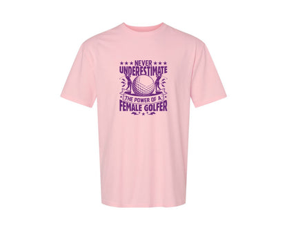 brand:Generic|color:Pink|Female Golfer Golf Club T Shirt Design Graphic T-Shirt