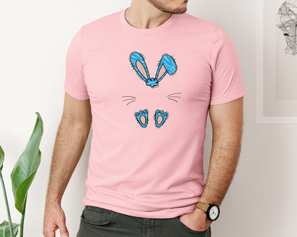brand:Bella Canvas|color:Pink|Boys Easter Monogram Bunny Graphic T-Shirt