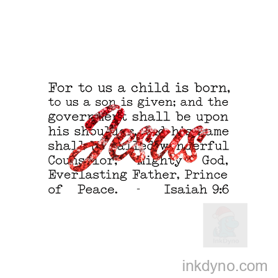 Glitter Jesus And Isaiah : Christmas Design — DTF Transfer