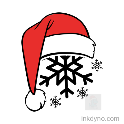 Classic Santa Hat Christmas Design For Apparel — DTF Transfer