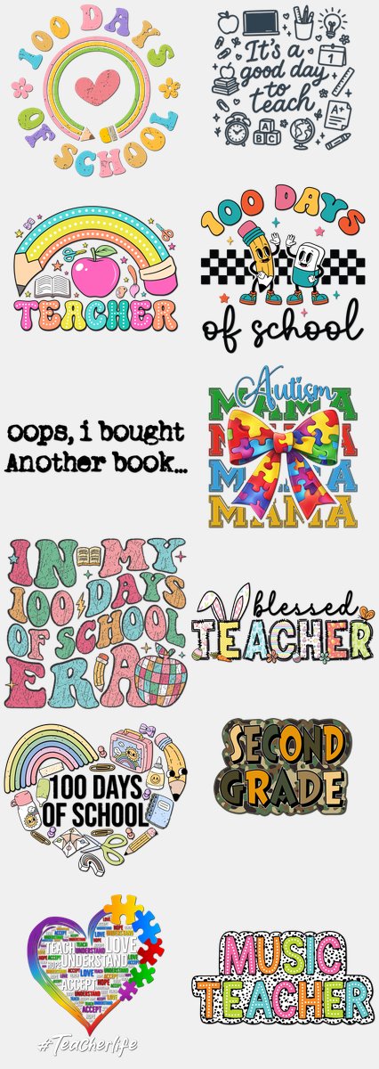 Back to School DTF Transfers Gang Sheet – 07 | 12 De... — DTF Transfer